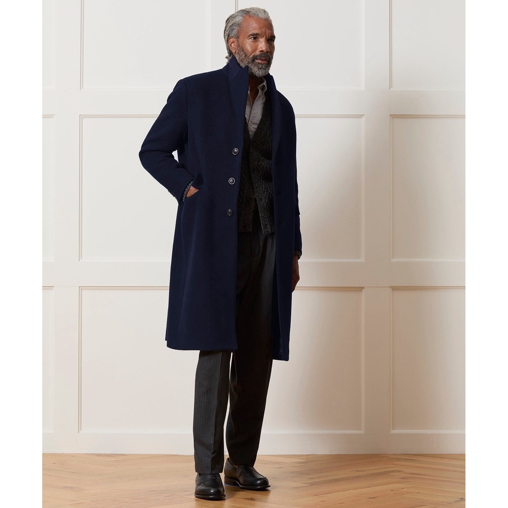 Navy Black Wool Mink Men's Coat‎ Jacket NWT Size 54 or XL